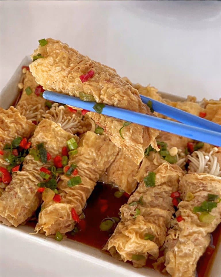 Enoki Mushroom Bean Curd Roll with Beef recipe