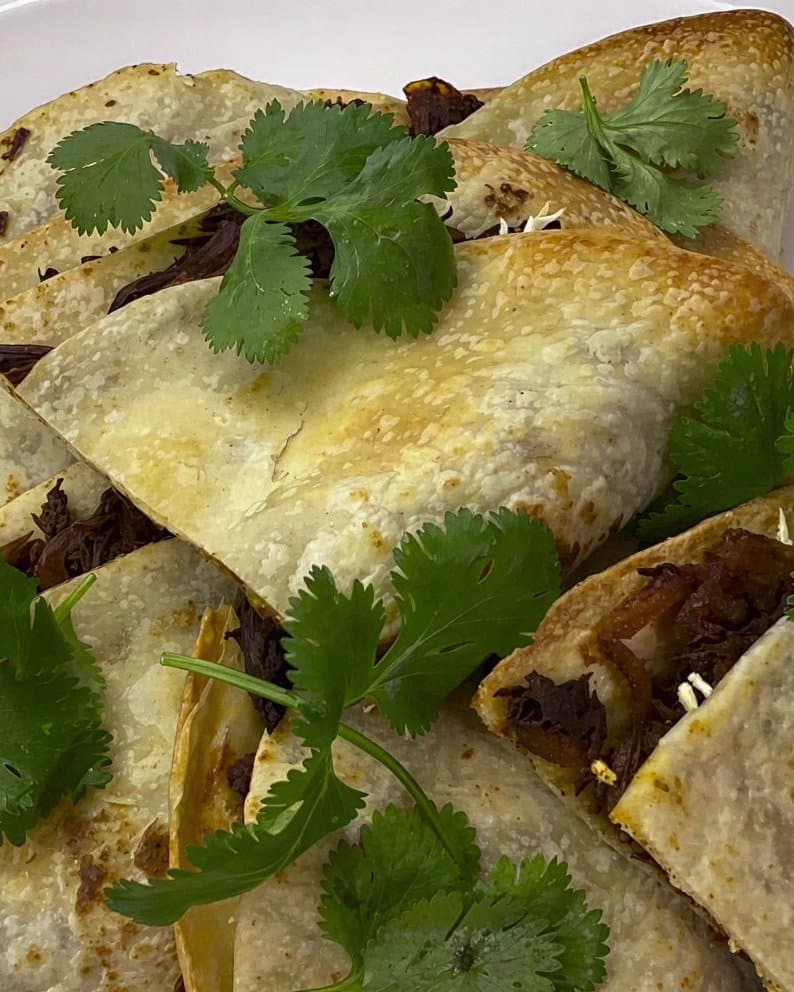Crispy Balsamic Chicken Tortilla Folds recipe