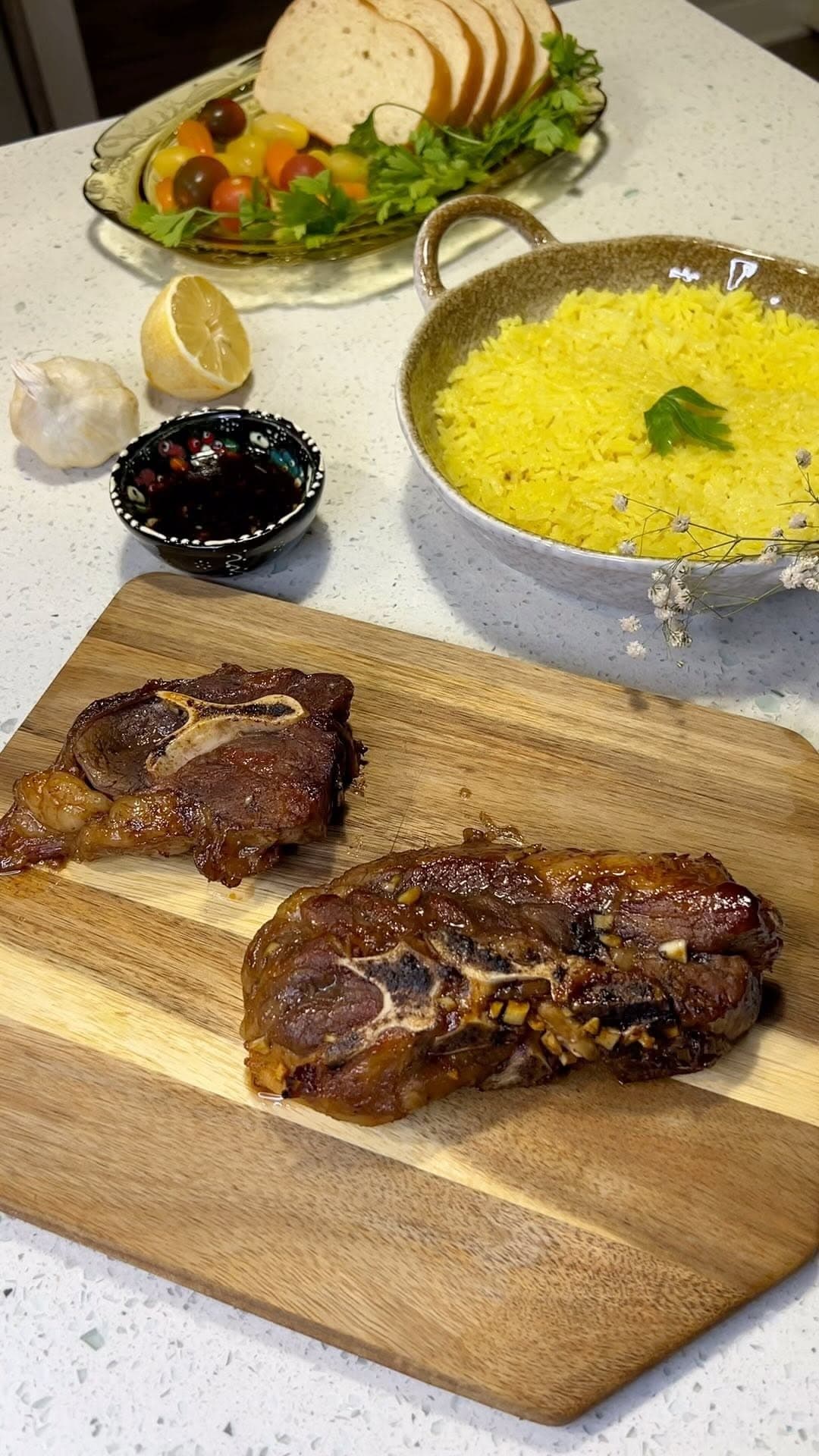 Persian Lamb Chops with Turmeric Rice recipe