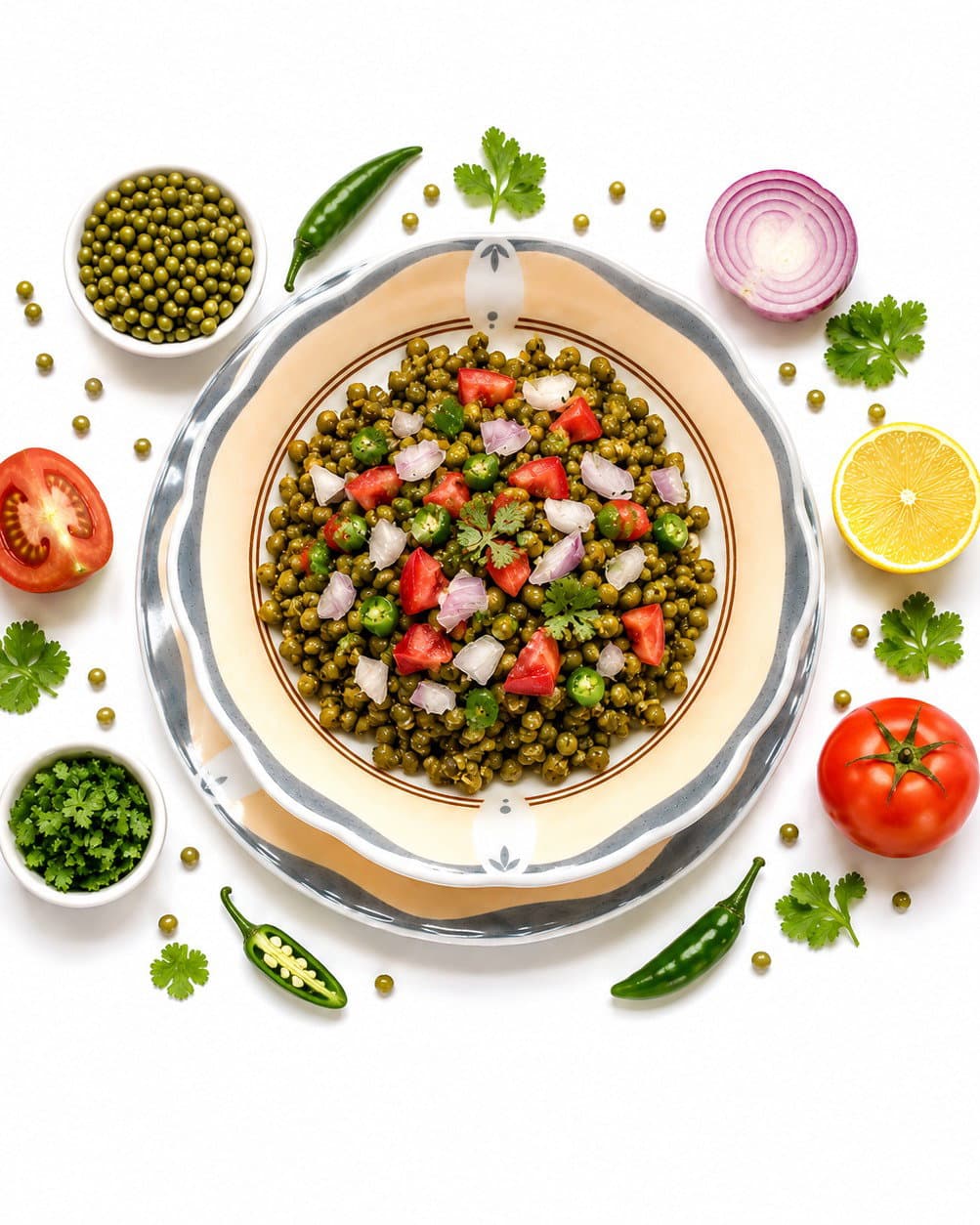 Boiled Whole Moong Chaat recipe