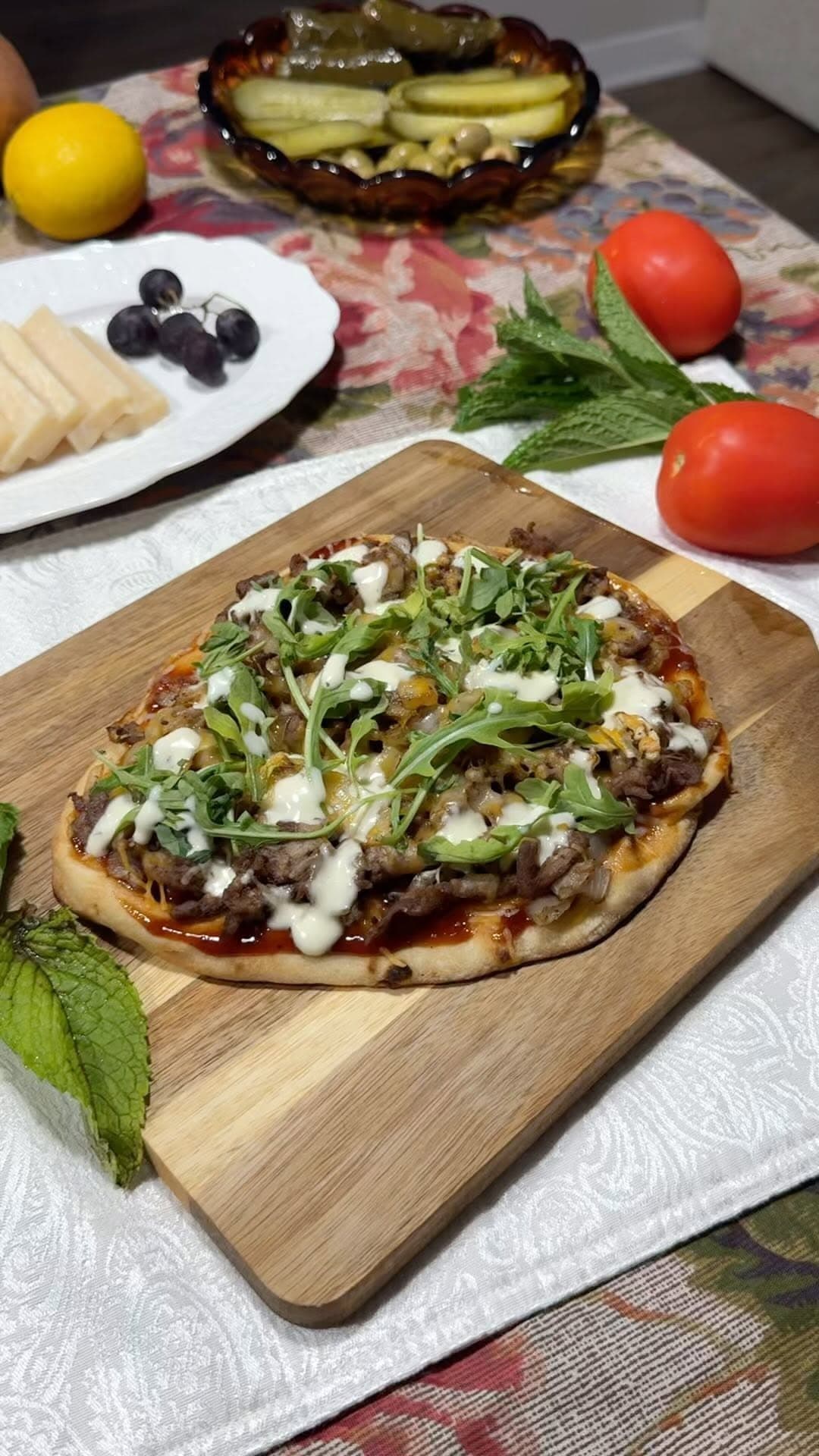 Easy Oven-Baked BBQ Steak Flatbread recipe
