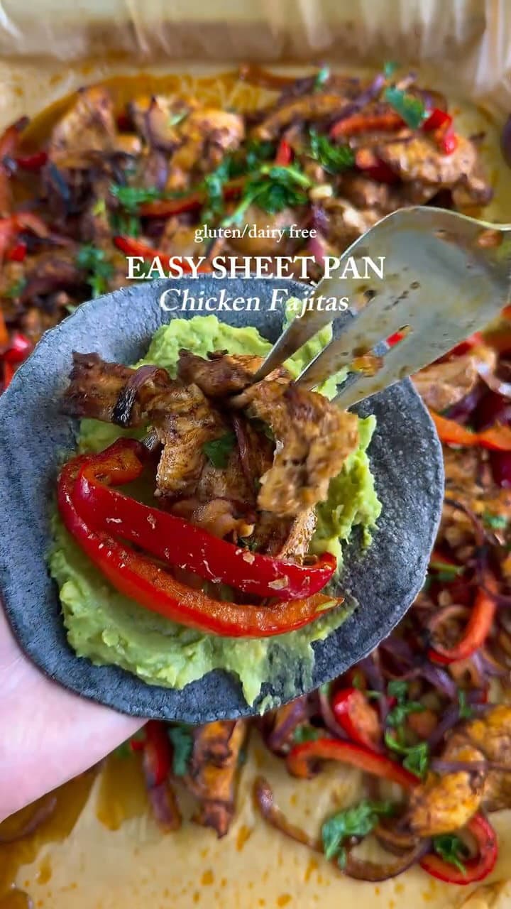 GF/DF Easy Sheet Pan Chicken Fajitas recipe