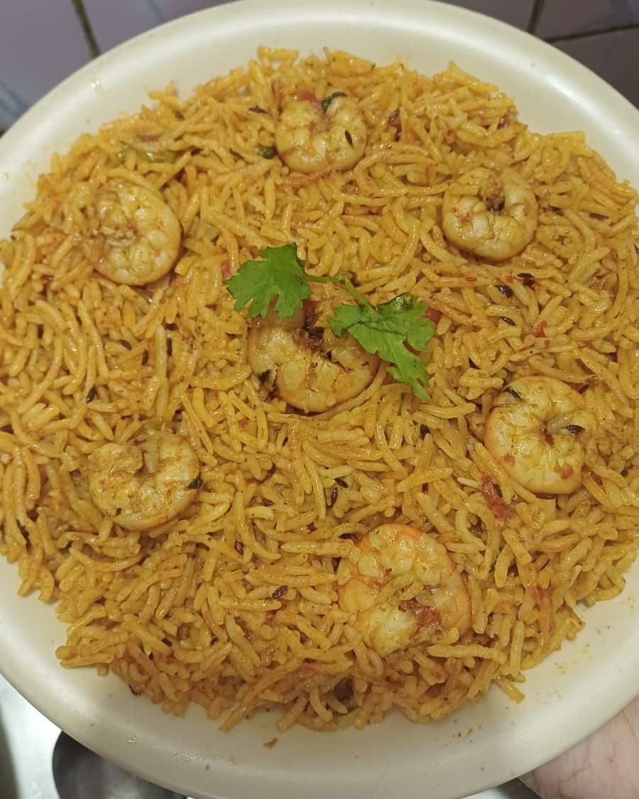 Mangalorean Style Tangy Prawns Pulao recipe