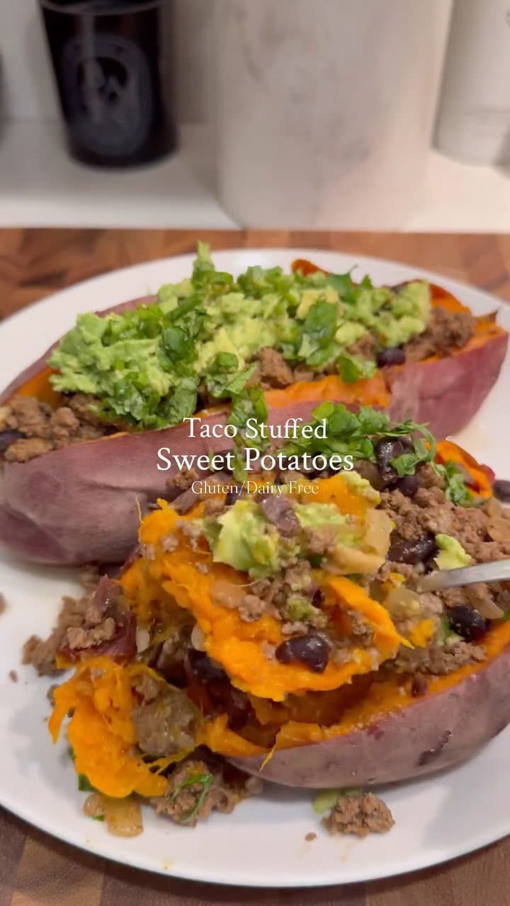 GF/DF Taco Stuffed Sweet Potatoes recipe