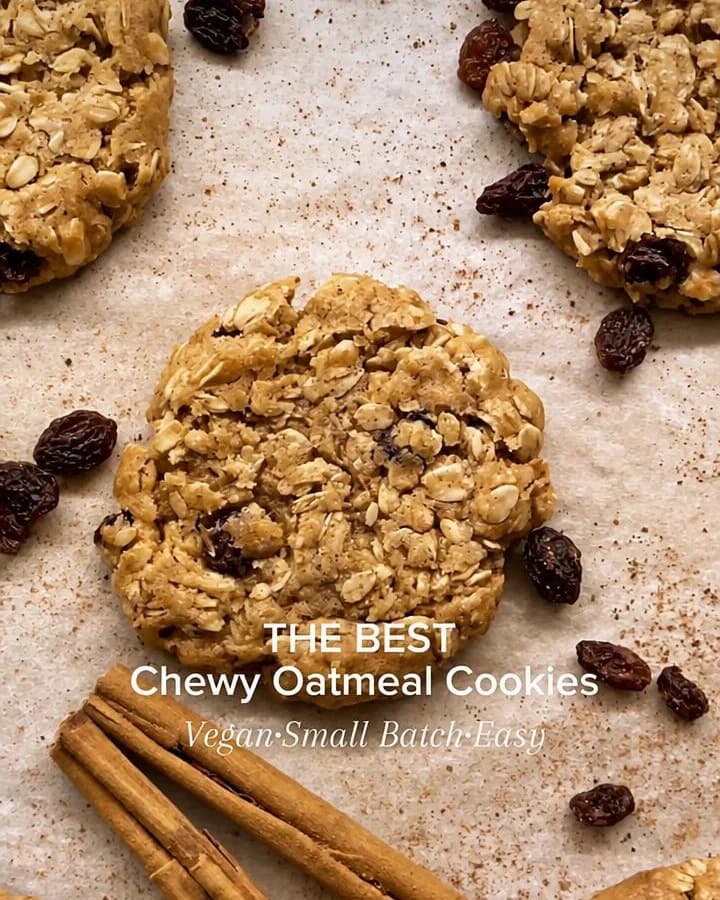 Chewy Vegan Oatmeal Raisin Cookies recipe