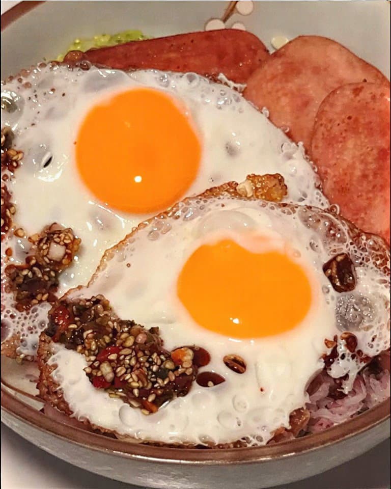 Spam, Fried Egg and Rice with the Most Addictive Sauce recipe