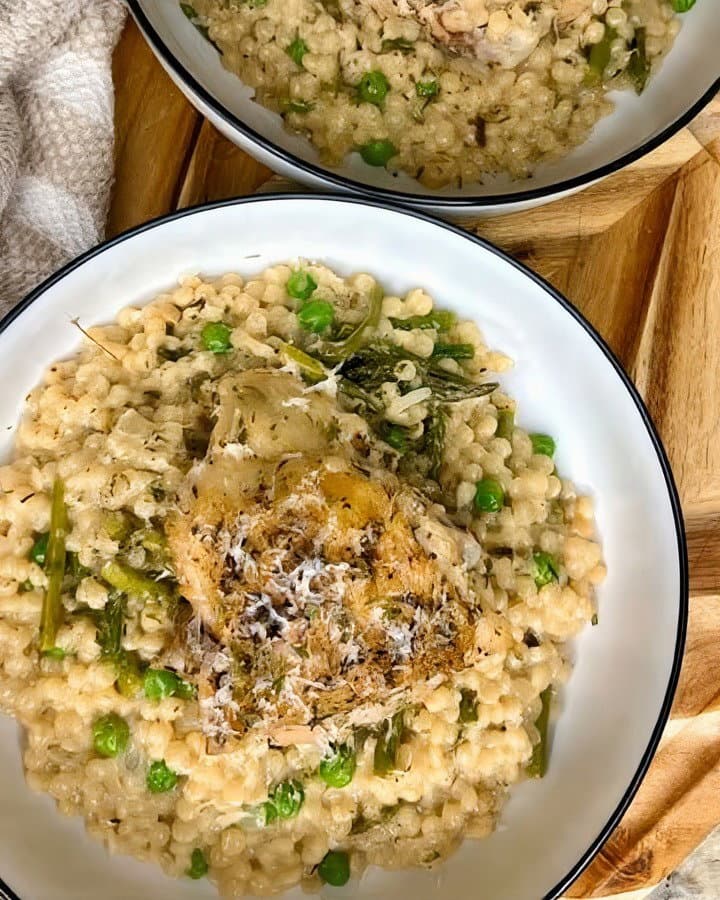 One-pan Spring Veggie Couscous with Chicken recipe