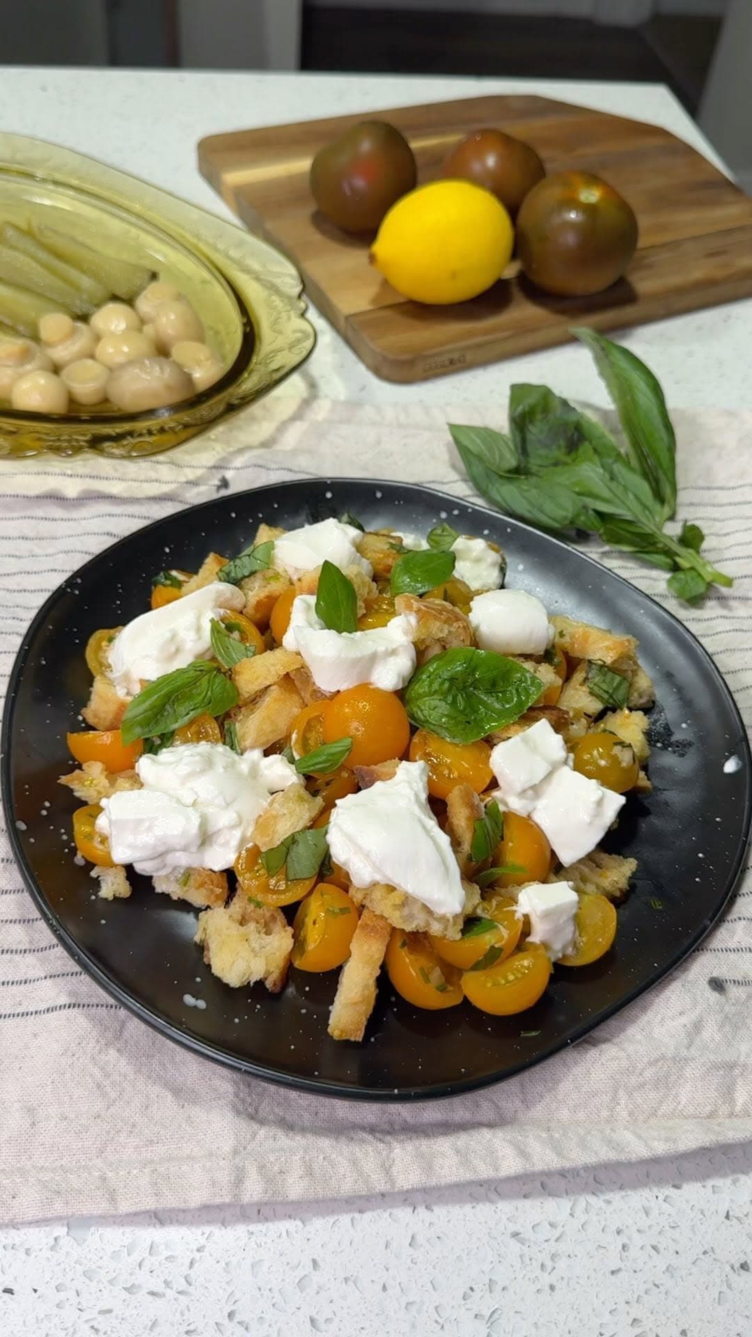Panzanella Salad with Burrata recipe
