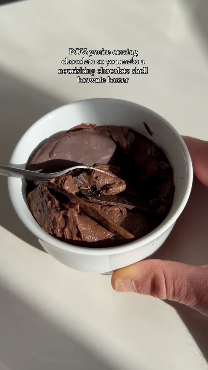 Healthy Brownie Batter with Chocolate Shell recipe