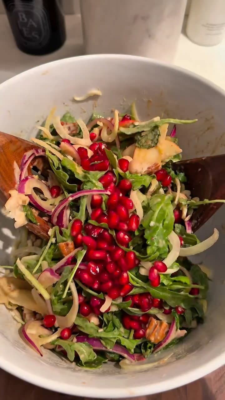 GF/DF Pomegranate Fennel Bean Salad with Date Balsamic Dressing recipe