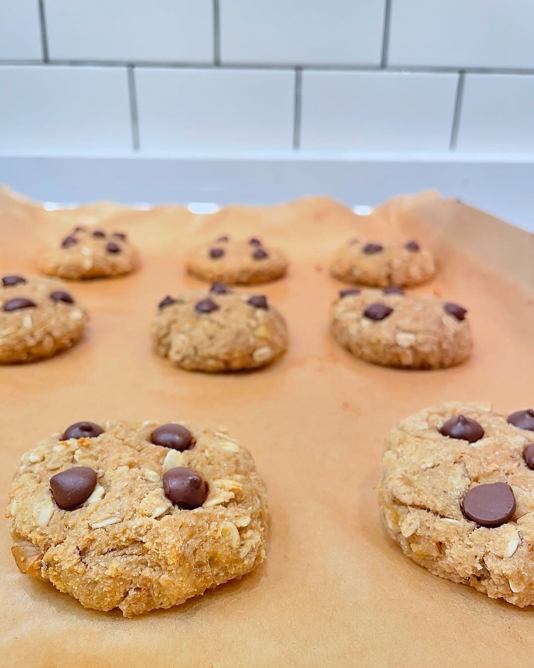Oatmeal Peanut Butter + Chocolate Chip Cookies recipe