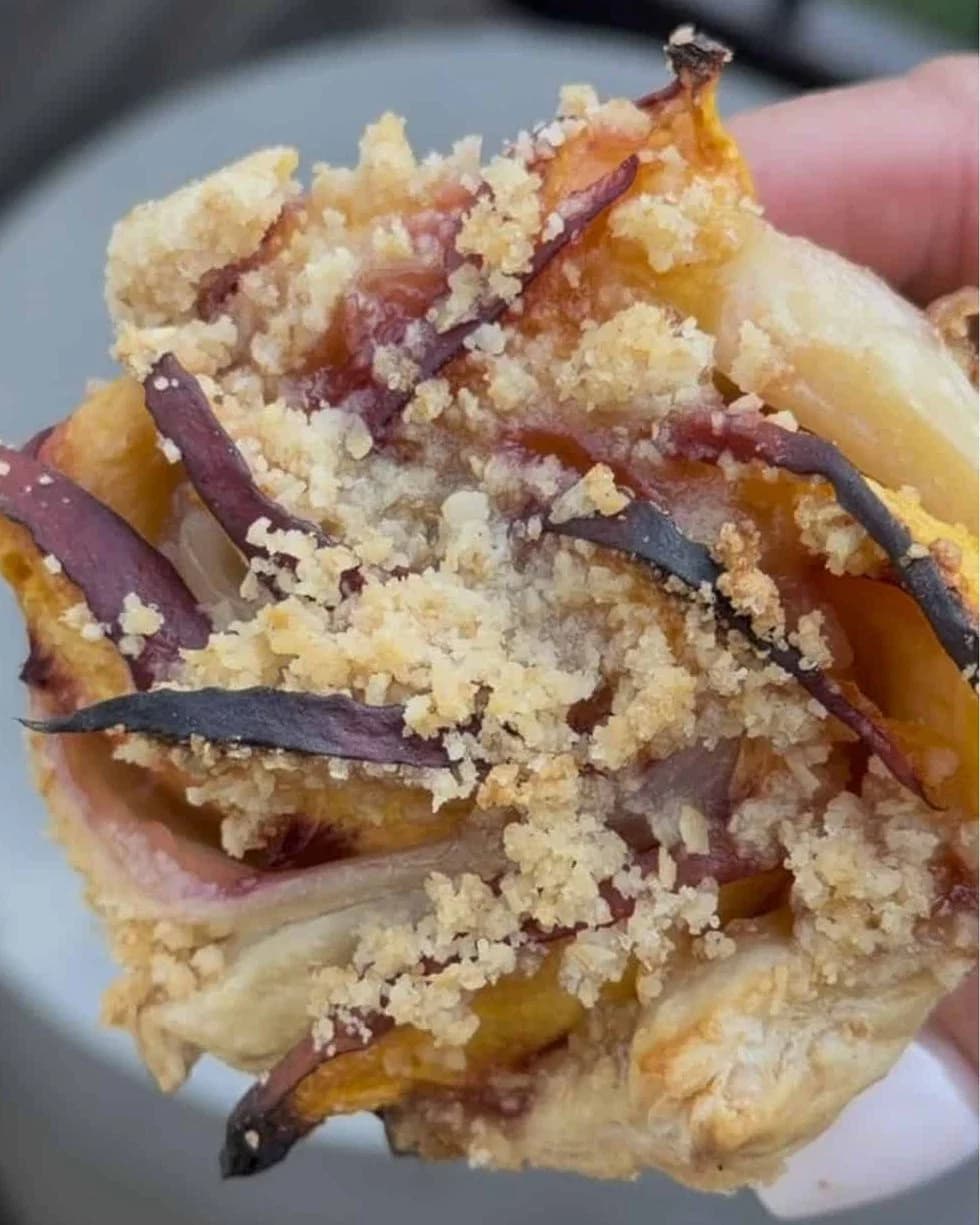 Peach Crumble Rosettes recipe
