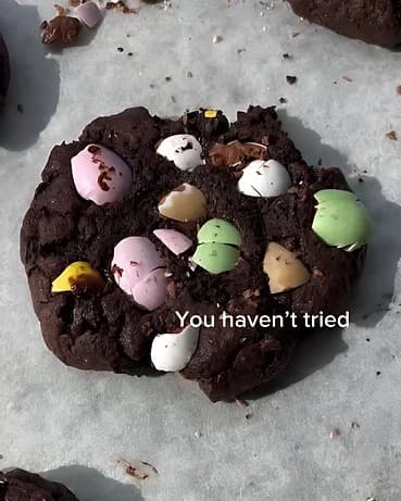 Fudgy Mini Egg Chocolate Cookies recipe