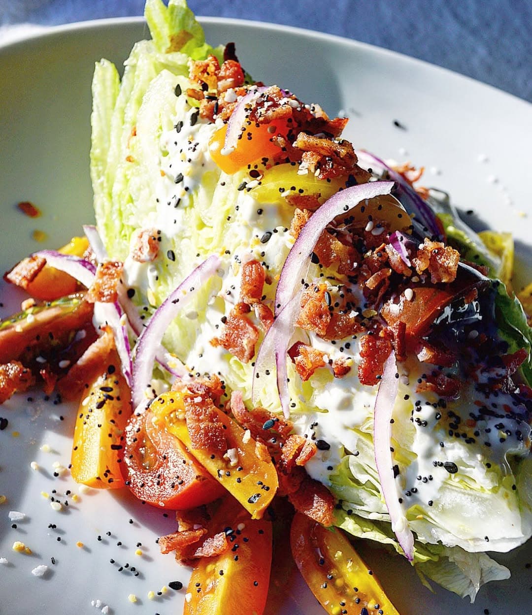 Wedge Salad with Everything Seasoning and Buttermilk Ranch Dressing recipe