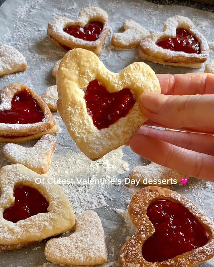 Vegan Linzer Strawberry Jam Heart Cookies recipe