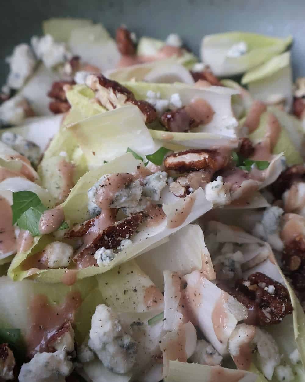 Endive Salad with Gorgonzola, Pecans & Strawberry Balsamic recipe