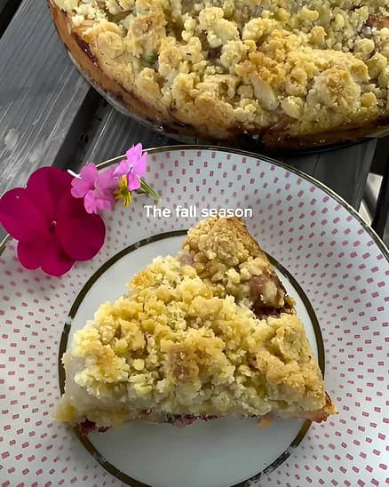 Vegan Apple Crumble Cake with Blackcurrants recipe