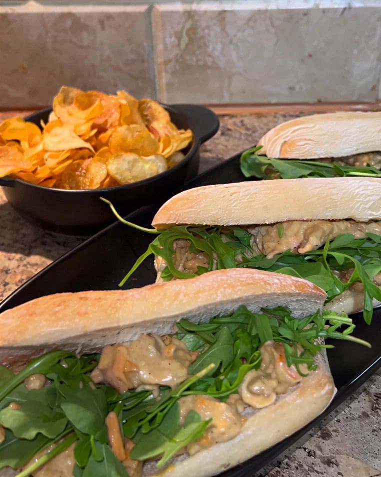 Spicy Chicken Sandwich with Optional Homemade Potato Crisps recipe
