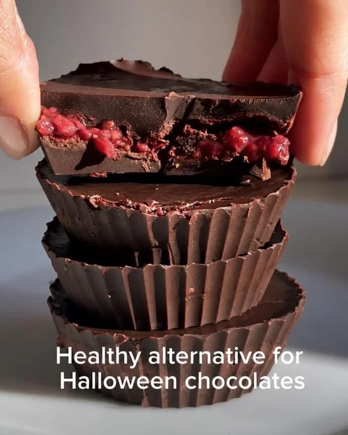 Chocolate Cups with Raspberry Filling recipe