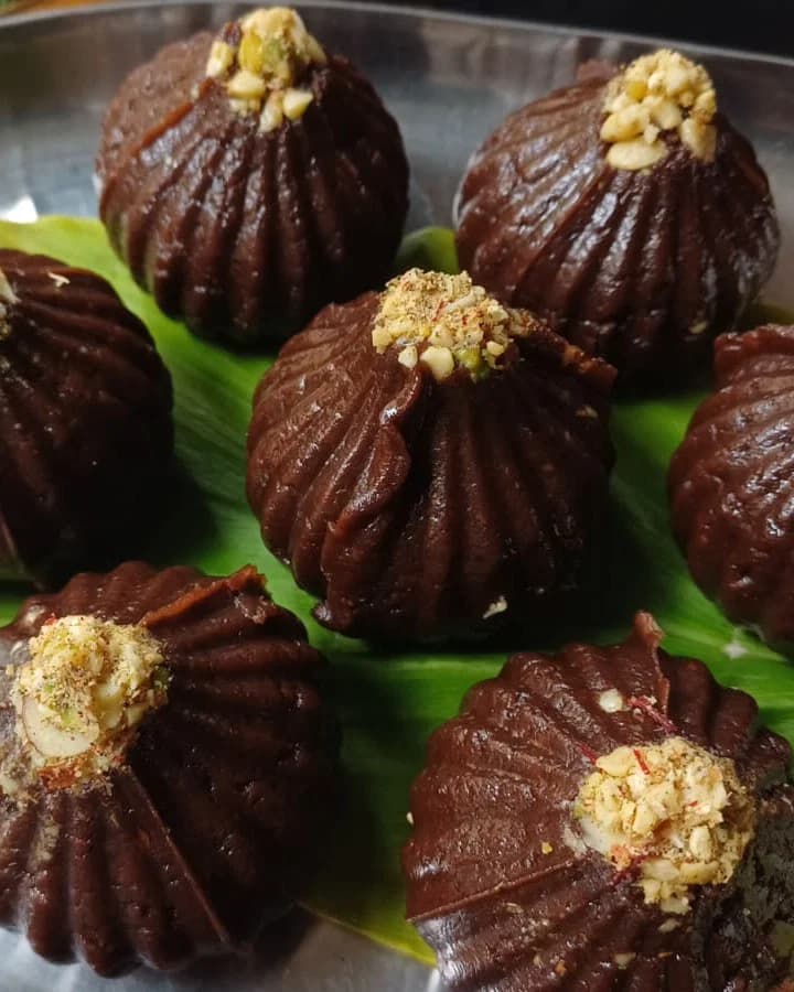 Hide & Seek Stuffed Modak Barfi recipe