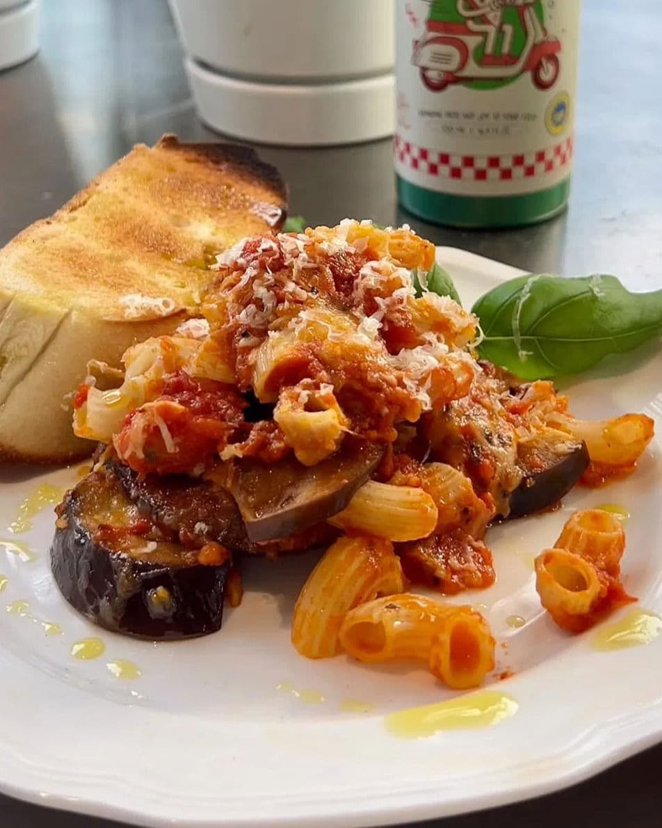 Eggplant Parmesan with Pasta recipe