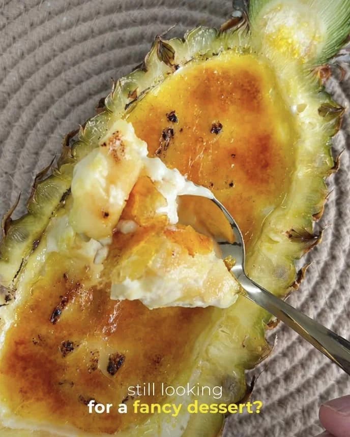 Eggless Pineapple Crème Brulee recipe