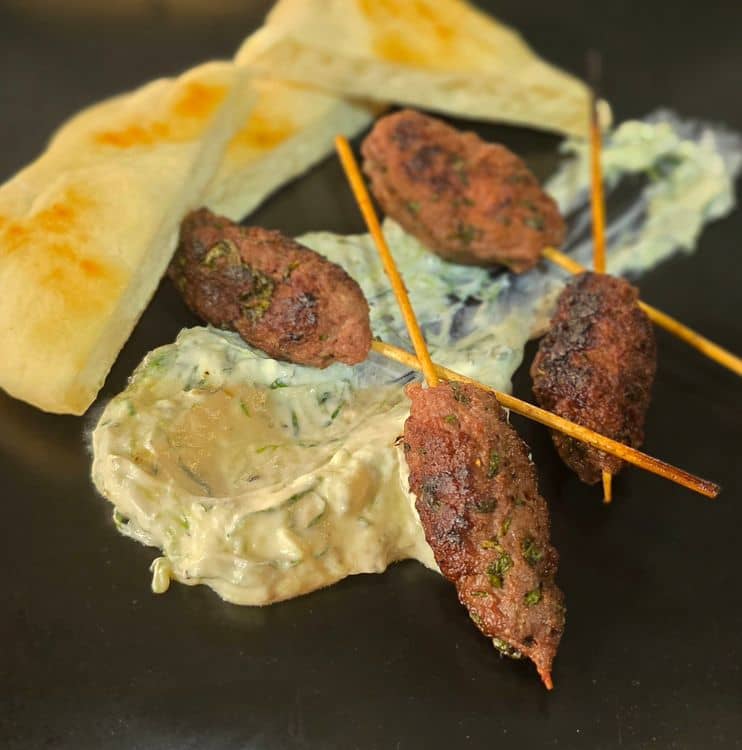 Minted Lamb Kofta, Flatbread & Tzatziki recipe