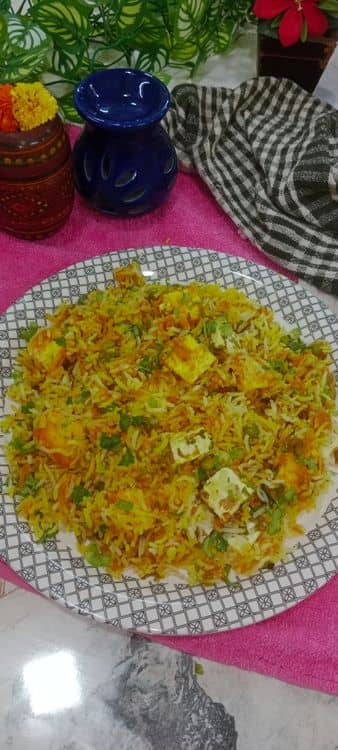 Matar Paneer Biryani recipe