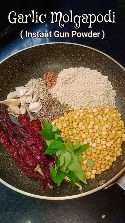 Garlic Milagai Podi | Garlic Molgapodi | Instant Gun powder recipe