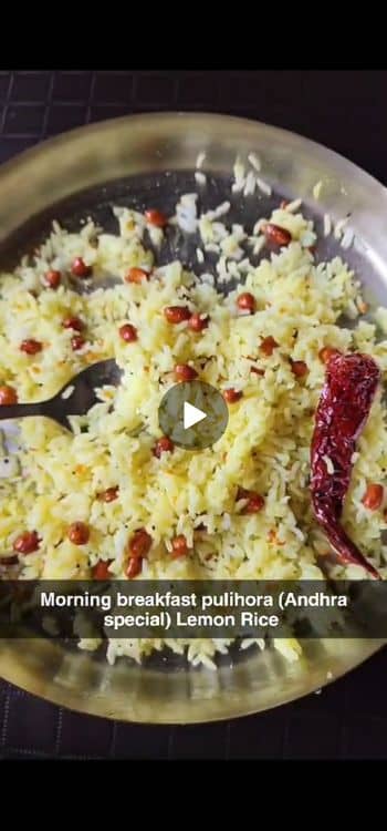 Lemon Rice Andhra Special (Pulihora) recipe