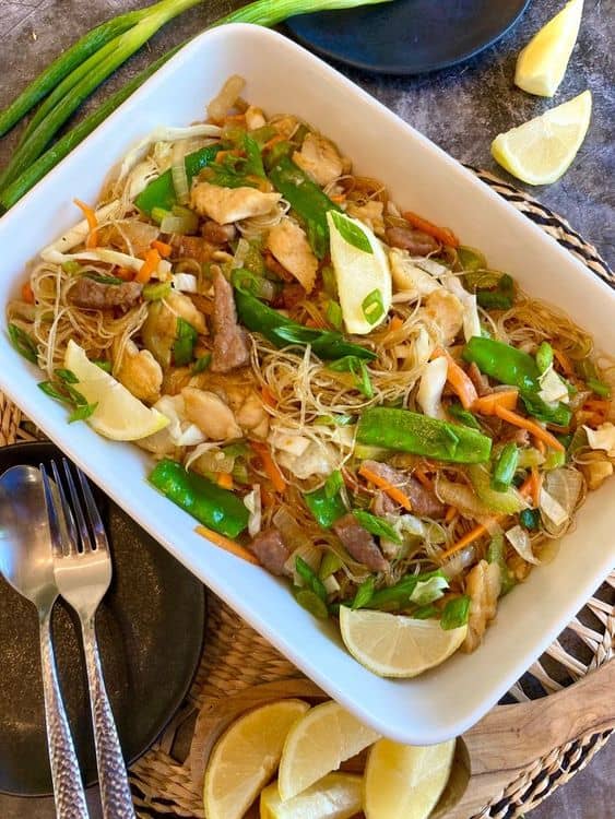Lemon-Herbed Lamb Pancit Bihon - A Filipino-Mediterranean Fusion Delight recipe