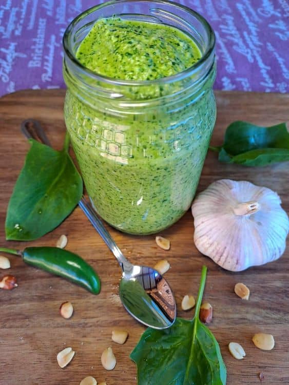 Spinach, Ginger & Chili Pesto Spread recipe