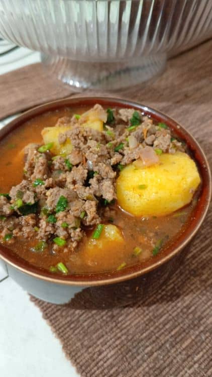 Minced Meat and Potato Stew recipe