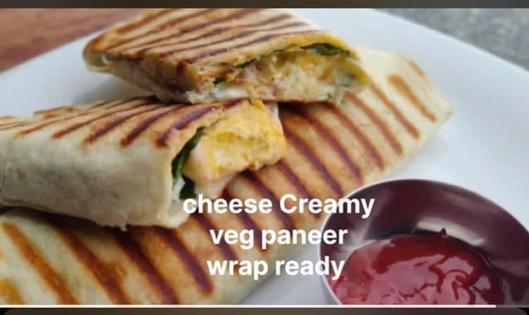 Creamy cheese paneer wrap recipe