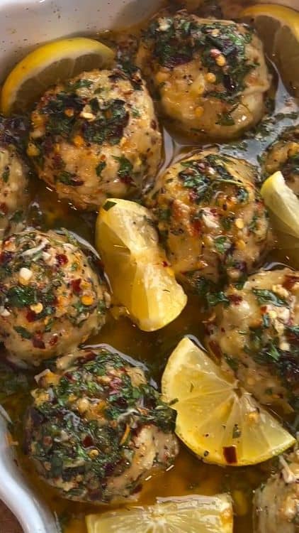 Spicy Chicken Meatballs in Spicy Chimichurri recipe