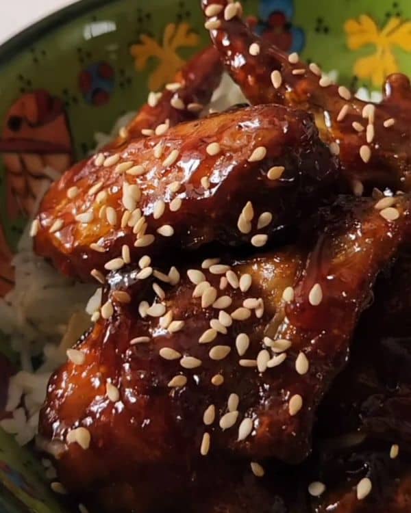 Crispy Air Fryer Chicken Wings with Honey Lemon Glaze recipe