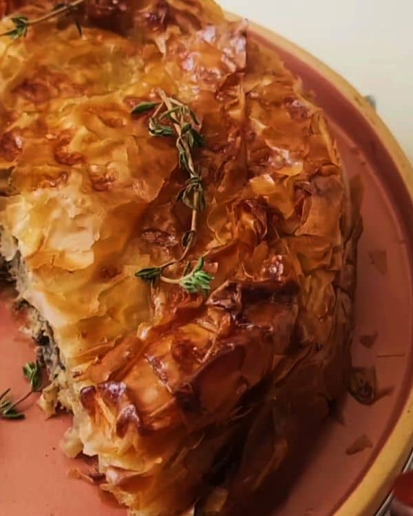 Chicken, Mushroom & Leek Filo Pie recipe