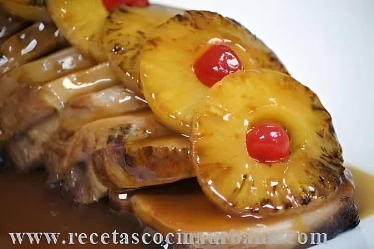 Sweet and Savory Pork Tenderloin with Pineapple and Cherries recipe