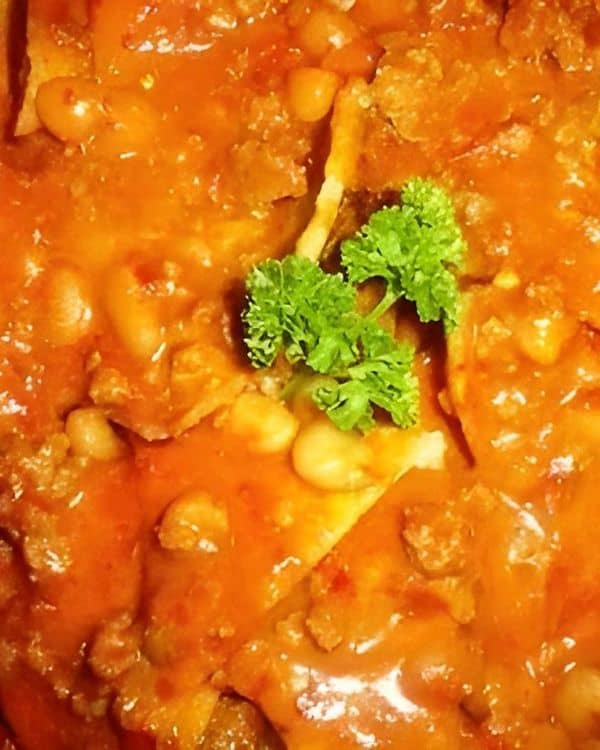 Nachos with Ground Beef and Cheese Sauce recipe