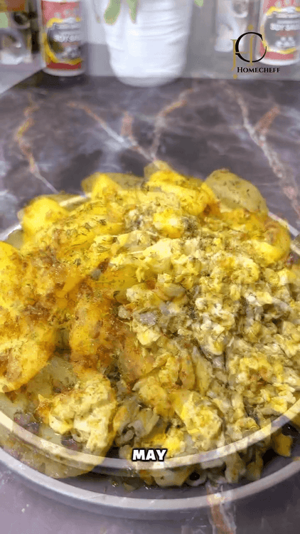 Buttered Potatoes with Scrambled Eggs recipe