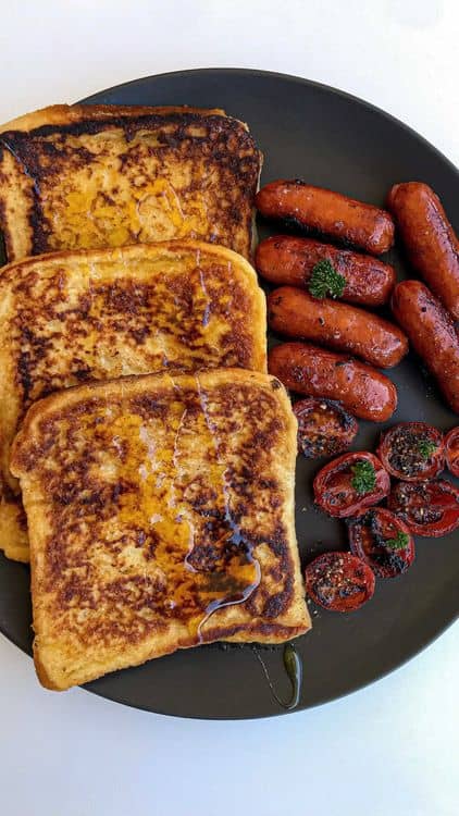 Spiced French Toast with Cheese Grillers and Tomatoes recipe