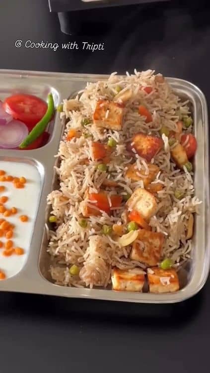 Peas Paneer Pulao recipe
