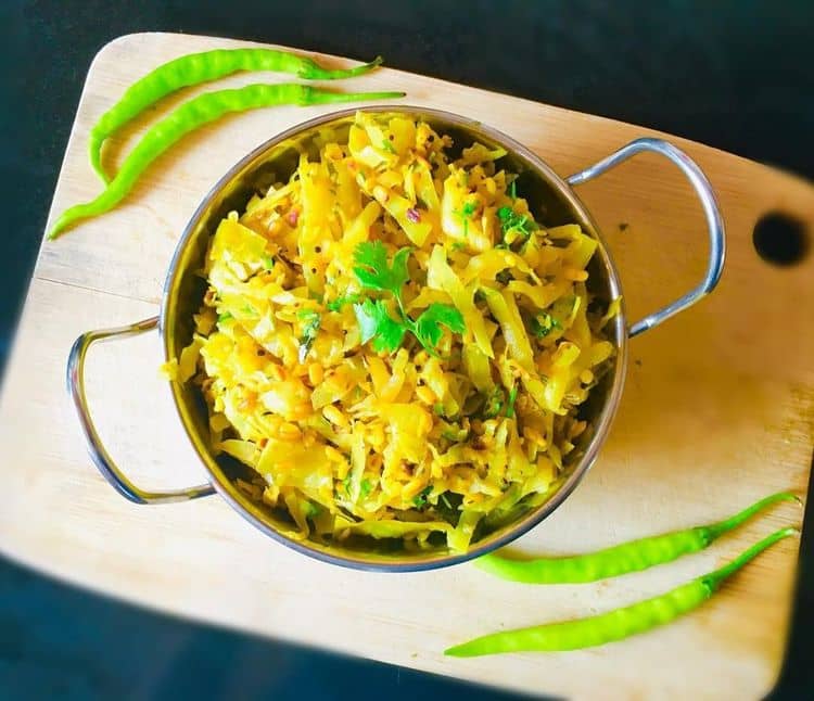 Cabbage Moong Dal Sabji recipe
