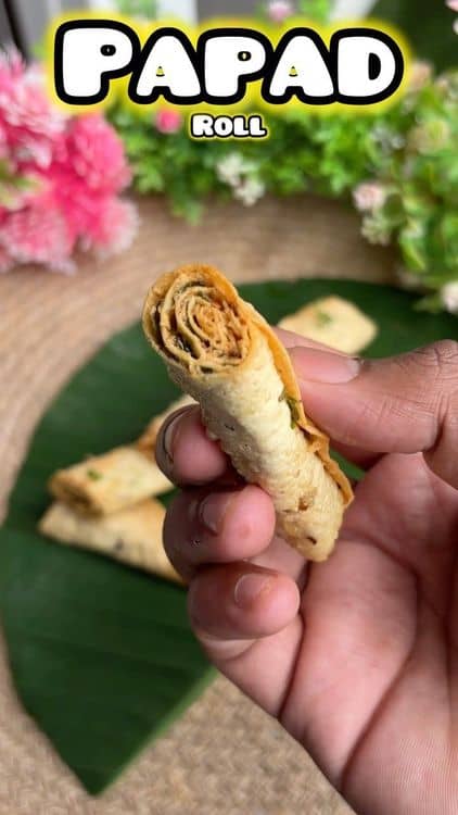 Layered Papad Roll recipe