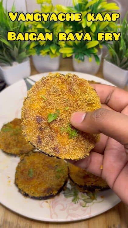 Vangyache Kaap aka Baigan Rava Fry recipe