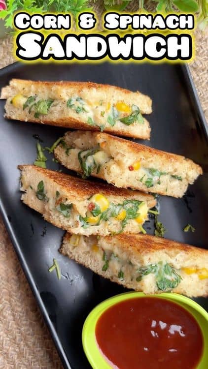 Corn & Spinach Sandwich recipe