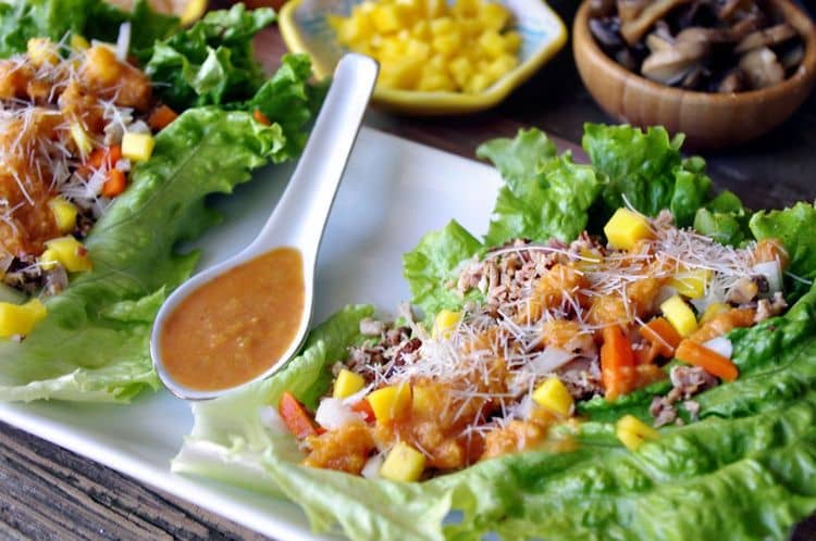 Chicken Lettuce Wraps with Ginger Dressing recipe