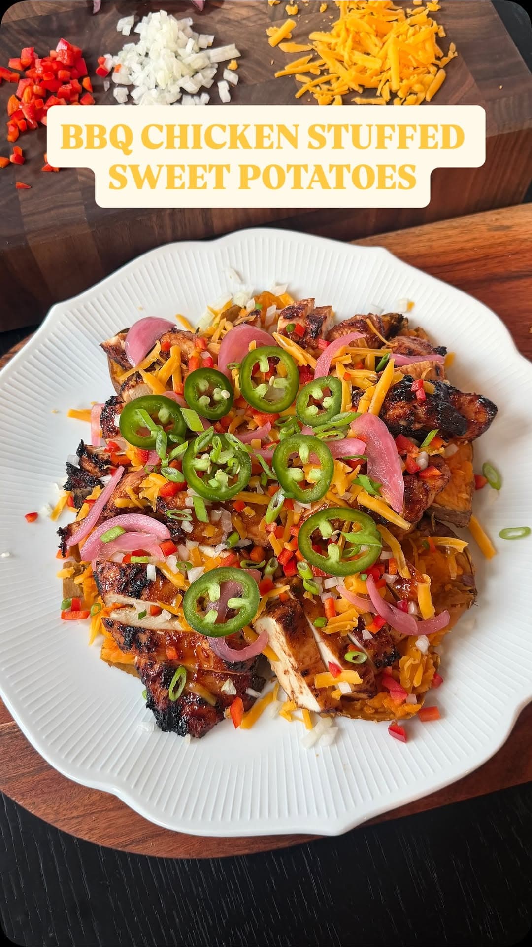 BBQ Chicken Stuffed Sweet Potatoes recipe